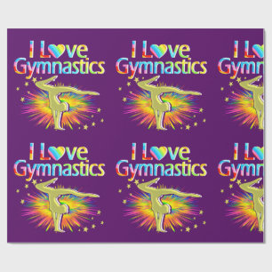 WRAPPPAPIER lila I LIEBE GYMNASTICS Geschenkpapier