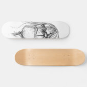 Wrath Anime, schwarz und weiß zeichnend Skateboard (Horizontal)