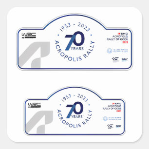 WRC ACROPOLIS KUNDGEBUNG GRIECHENLAND Motorsport R Quadratischer Aufkleber