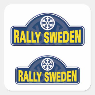 WRC Kundgebung Sweed umea Autorennsport Quadratischer Aufkleber