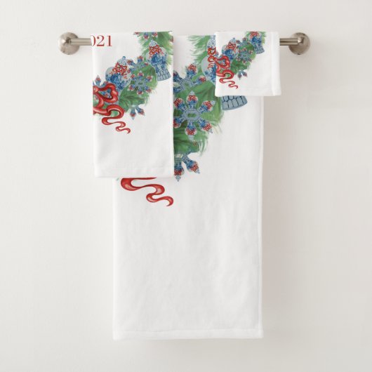 Wreath 2021 Weihnachtsginger Jar Badhandtuch Set (Insitu)