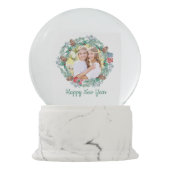 Wreath 2 Foto Frohe Weihnachtsfeier Neues Jahr Schneekugel (Rückseite)