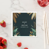 Wreath Aquamarin Palm Beach Green and Gold Wedding Serviette (Beispiel)