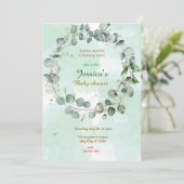 Wreath Baby Shower Einladung (Stehend Vorderseite)