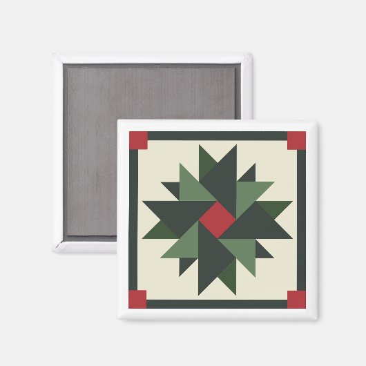 Wreath Barn Quilt Magnet (Vorderseite/Rückseite)