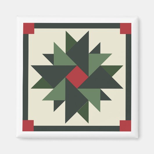 Wreath Barn Quilt Magnet (Vorne)