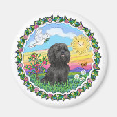 Wreath - Black Shih Tzu Magnet (Vorne)