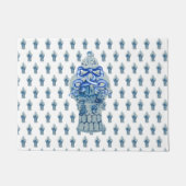 Wreath Blue & White Ginger Jar Fußmatte (Vorderseite)