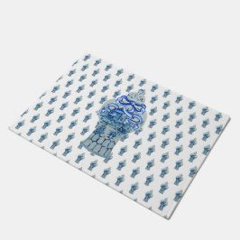 Wreath Blue & White Ginger Jar Fußmatte