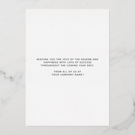 Wreath Business Happy Holidays Real Gold Foil Card Folieneinladung (Rückseite)