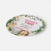 Wreath Cheetah Print Safari Geburtstag Party Pappteller (Schrägansicht)