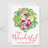 Wreath Christmas Foto Feiertagskarte (Vorderseite)