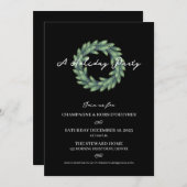 Wreath Christmas Party Einladung (Vorne/Hinten)