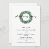 Wreath Christmas Party Einladung (Vorne/Hinten)