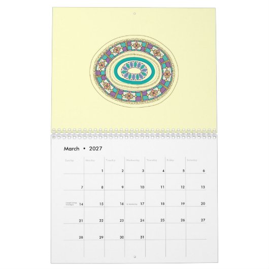 Wreath Circles calendar Kalender (Mär 2027)