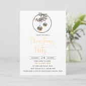 Wreath Cosy Nature Weihnachts-Party Einladung (Stehend Vorderseite)