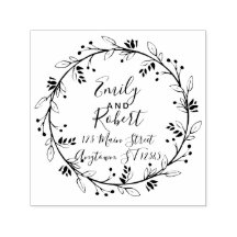 Wreath Customizable Wedding Rücksendeadresse Brief