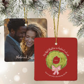 Wreath First Christmas Verheiratet Couple Keepake Keramikornament