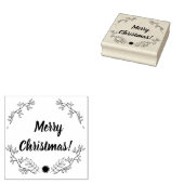 Wreath Floral Frohe Weihnachten Gummistempel (Stempel)