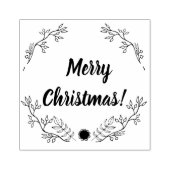 Wreath Floral Frohe Weihnachten Gummistempel (Prägung)