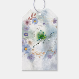 Wreath Floral und whimary gift tags Geschenkanhänger