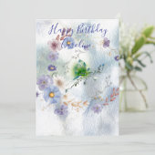 Wreath Floral und whimsy Einladung zum Geburtstag (Stehend Vorderseite)