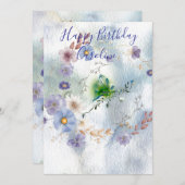 Wreath Floral und whimsy Einladung zum Geburtstag (Vorne/Hinten)