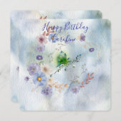 Wreath Floral und whimsy Einladung zum Geburtstag (Vorne/Hinten)