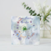 Wreath Floral und whimsy Einladung zum Geburtstag (Stehend Vorderseite)