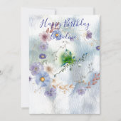 Wreath Floral und whimsy Einladung zum Geburtstag (Vorderseite)