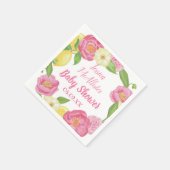 Wreath Girl Pink Roses Yellow Lemon Kinderdusche Serviette (Ecke)