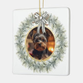 Wreath Gold Frame Custom Pet Foto Keramikornament (Links)