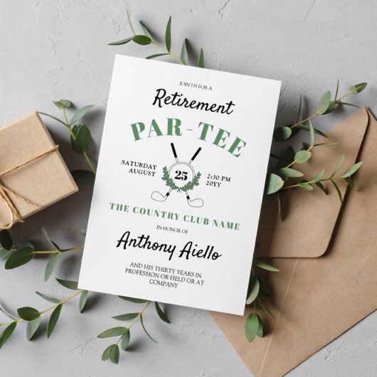 Wreath Golf Themed Retirement Party Einladung