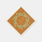 Wreath Greenerity on Ochre Wedding Serviette (Ecke)