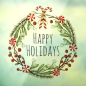 Wreath Happy Holidays Fensteraufkleber (Blatt 3)