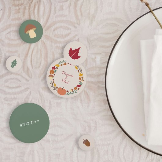 Wreath & Hochzeit im Herbst Confetti Konfetti