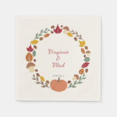 Wreath & Hochzeit im Herbst Napkins Serviette (Vorderseite)