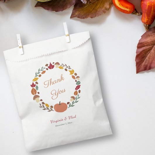 Wreath & Hochzeit im Herbst Vielen Dank für Ihr In Geschenktütchen