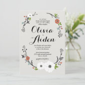 Wreath | Hochzeitseinladung Einladung (Stehend Vorderseite)