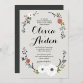 Wreath | Hochzeitseinladung Einladung (Vorne/Hinten)