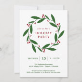 Wreath Holiday Party Einladung (Vorderseite)