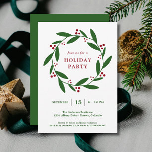 Wreath Holiday Party Einladung