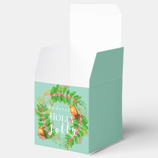 Wreath Holly Jolly Family Light Aquamarin Geschenkschachtel (Geöffnet)
