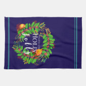 Wreath Holly Jolly Navy Geschirrtuch (Horizontal)