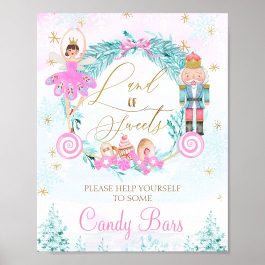Wreath Land Süßigkeiten Nutcracker Geburtstagszeic Poster (Vorne)
