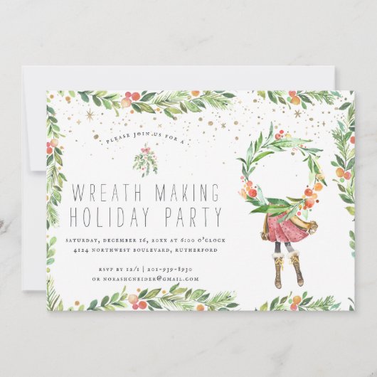 Wreath Making | Einladung von Feiertagen (Vorderseite)