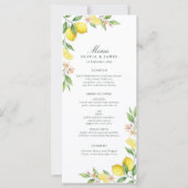 Wreath Mediterranean Citrus Wedding Menu (Vorderseite)