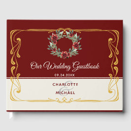 Wreath mit Gold Frame Wedding Gästebuch
