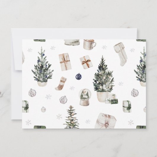 Wreath Monogram Rustic 5 Foto Frohe Weihnachten (Rückseite)