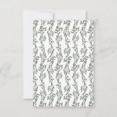 Wreath Monogram Sage Green Elegant Frame Wedding RSVP Karte (Rückseite)